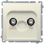 Gniazdo antenowe R-TV-DATA (moduł). 1x wejście: 5862 MHz, beż, BASIC MODUŁ