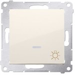Przycisk światło z podświetleniem LED (moduł) 16AX, 250V~, zaciski śrubowe, brąz mat, SIMON54