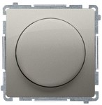 Ściemniacz naciskowo-obrotowy jednobiegunowy do LED ściemnialnych 230V (moduł), srebrny mat, BASIC MODUŁ