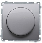 Ściemniacz naciskowo-obrotowy jednobiegunowy do LED ściemnialnych 230V (moduł), satynowy, BASIC MODUŁ