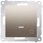 Przycisk światło z podświetleniem LED (moduł) 16AX, 250V~, zaciski śrubowe, brąz mat, SIMON54