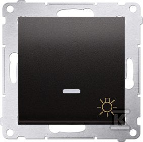 Przycisk światło z podświetleniem LED (moduł) 16AX, 250V~, zaciski śrubowe, antracyt, SIMON54