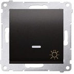 Przycisk światło z podświetleniem LED (moduł) 16AX, 250V~, zaciski śrubowe, brąz mat, SIMON54