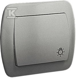 Przycisk światło 10AX, 250V~, zaciski śrubowe, aluminiowy, AKORD
