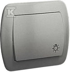 Przycisk światło 10AX, 250V~, zaciski śrubowe, aluminiowy, AKORD