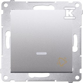 Przycisk dzwonek z podświetleniem LED (moduł) 16AX, 250V~, zaciski śrubowe, srebrny mat, SIMON54