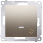 Przycisk dzwonek z podświetleniem LED (moduł) 16AX, 250V~, zaciski śrubowe, srebrny mat, SIMON54