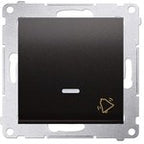 Przycisk "dzwonek" z podświetleniem LED (moduł) 10AX, 250V~, zaciski śrubowe, czarny mat, SIMON10