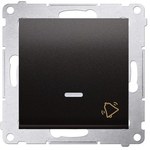 Przycisk "dzwonek" z podświetleniem LED (moduł) 10AX, 250V~, zaciski śrubowe, czarny mat, SIMON10