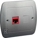 Gniazdo komputerowe RJ45 pojedyncze, kategoria 5e. Montaż do puszki na wkręty, aluminiowy, AKORD