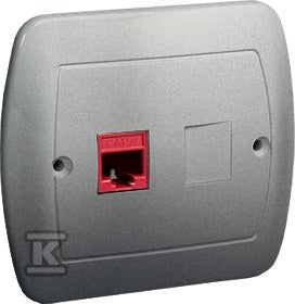 Gniazdo komputerowe RJ45 pojedyncze, kategoria 5e. Montaż do puszki na wkręty, aluminiowy, AKORD