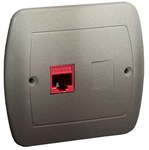 Gniazdo komputerowe RJ45 pojedyncze, kategoria 5e. Montaż do puszki na wkręty, aluminiowy, AKORD