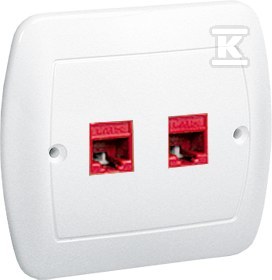Gniazdo komputerowe RJ45 podwójne af52/11 Akord biały