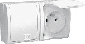 Gniazdo z uziemnieniem 2-krotne n/t IP54 z przesłonami AQGZ1-2Z/11 Aquarius biały