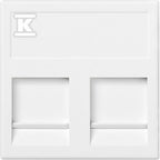 Płytka K45, 2x RJ z osłoną, INFRA+, czysta biel, CONNECT