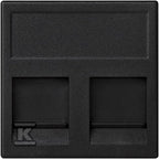 Płytka K45, 2x RJ z osłoną, PANDUIT, szary grafit, CONNECT