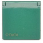 Pokrywa IP44 + klucz do gniazda DATA, zielony, SIMON54