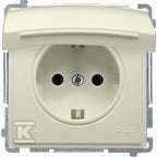 Gniazdo wtyczkowe Schuko do wersji IP44 (moduł) 16A, 250V~, zaciski śrubowe, beż, BASIC MODUŁ
