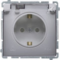 Gniazdo wtyczkowe Schuko do wersji IP44 (moduł) 16A, 250V~, zaciski śrubowe, stal inox. Klapka transparentna, BASIC MODUŁ