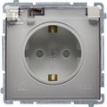 Gniazdo wtyczkowe Schuko do wersji IP44 (moduł) 16A, 250V~, zaciski śrubowe, satynowy. Klapka transparentna, BASIC MODUŁ