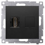 Gniazdo HDMI + RJ45 kat.6. (moduł), czarny mat Simon54
