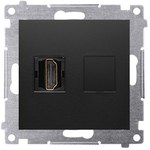 Gniazdo HDMI + RJ45 kat.6. (moduł), czarny mat Simon54