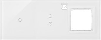 Panel dotykowy S54 Touch, 3 moduły, 1 pole dotykowe + 2 pola dotykowe pionowe + 1 otwór na osprzęt S54, biała perła, SIMON54 TOUCH