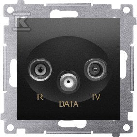 Gniazdo R-TV-DATA (moduł), czarny mat Simon54