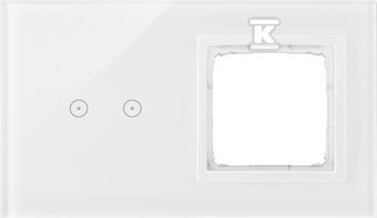 Panel dotykowy S54 Touch, 2 moduły, 2 pola dotykowe poziome + 1 otwór na osprzęt S54, biała perła, SIMON54 TOUCH