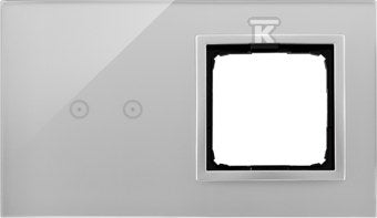Panel dotykowy S54 Touch, 2 moduły, 2 pola dotykowe poziome + 1 otwór na osprzęt S54, srebrna mgła, SIMON54 TOUCH
