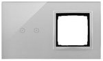 Panel dotykowy S54 Touch, 2 moduły, 2 pola dotykowe poziome + 1 otwór na osprzęt S54, biała perła, SIMON54 TOUCH