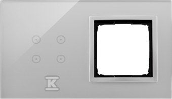 Panel dotykowy S54 Touch, 2 moduły, 4 pola dotykowe + 1 otwór na osprzęt S54, srebrna mgła, SIMON54 TOUCH