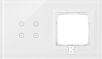 Panel dotykowy S54 Touch, 2 moduły, 4 pola dotykowe + 1 otwór na osprzęt S54, biała perła, SIMON54 TOUCH
