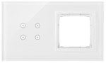 Panel dotykowy S54 Touch, 2 moduły, 4 pola dotykowe + 1 otwór na osprzęt S54, srebrna mgła, SIMON54 TOUCH
