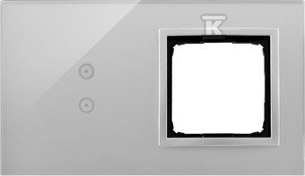 Panel dotykowy S54 Touch, 2 moduły, 2 pola dotykowe pionowe + 1 otwór na osprzęt S54, srebrna mgła, SIMON54 TOUCH