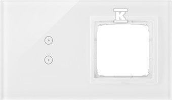Panel dotykowy S54 Touch, 2 moduły, 2 pola dotykowe pionowe + 1 otwór na osprzęt S54, biała perła, SIMON54 TOUCH