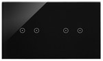 Panel dotykowy S54 Touch, 3 moduły, 2 pola dotykowe poziome + 2 pola dotykowe poziome + 1 otwór na osprzęt S54, biała perła, SIMON54 TOUCH