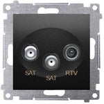 Łącznik potrójny (moduł) 10AX, 250V~, szybkozłącza, czarny mat Simon54