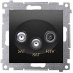 Łącznik potrójny (moduł) 10AX, 250V~, szybkozłącza, czarny mat Simon54