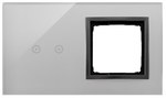 Panel dotykowy S54 Touch, 2 moduły, 2 pola dotykowe poziome + 1 otwór na osprzęt S54, biała perła, SIMON54 TOUCH