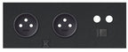 Panel 3-krotny: 2 gniazda + 1 TV + 1 RJ45, czarny mat, SIMON100