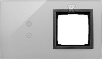 Panel dotykowy S54 Touch, 2 moduły, 2 pola dotykowe pionowe + 1 otwór na osprzęt S54, burzowa chmura, SIMON54 TOUCH