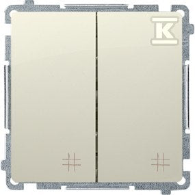Łącznik krzyżowy podwójny (moduł) 10AX, 250V~, szybkozłącza, beż, BASIC MODUŁ