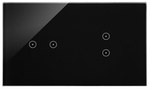 Panel dotykowy S54 Touch, 3 moduły, 2 pola dotykowe poziome + 2 pola dotykowe poziome + 1 otwór na osprzęt S54, srebrna mgła, SIMON54 TOUCH