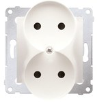 Gniazdo wtyczkowe bez uziemienia z przesłonami podwójne do RAMEK NATURE (moduł) 16A, 250V AC, zaciski śrubowe złoty (met.) SIMON54 NATURE
