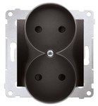 Gniazdo wtyczkowe bez uziemienia z przesłonami podwójne do RAMEK NATURE (moduł) 16A, 250V AC, zaciski śrubowe złoty (met.) SIMON54 NATURE