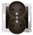 Gniazdo wtyczkowe z uziemieniem z przesłonami podwójne do RAMEK NATURE (moduł) 16A, 250V AC, zaciski śrubowe krem Simon54