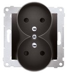 Gniazdo wtyczkowe z uziemieniem z przesłonami podwójne do RAMEK NATURE (moduł) 16A, 250V AC, zaciski śrubowe krem Simon54