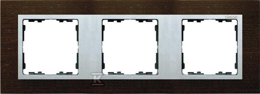 Ramka 3-krotna wenge / ramka pośrednia aluminium mat Simon 82