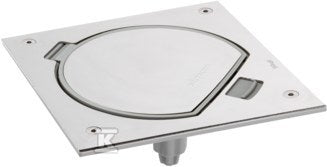 Wkład z pokrywą, z gn. schuko + RJ45 kat.6 UTP, stal nierdz., CONNECT